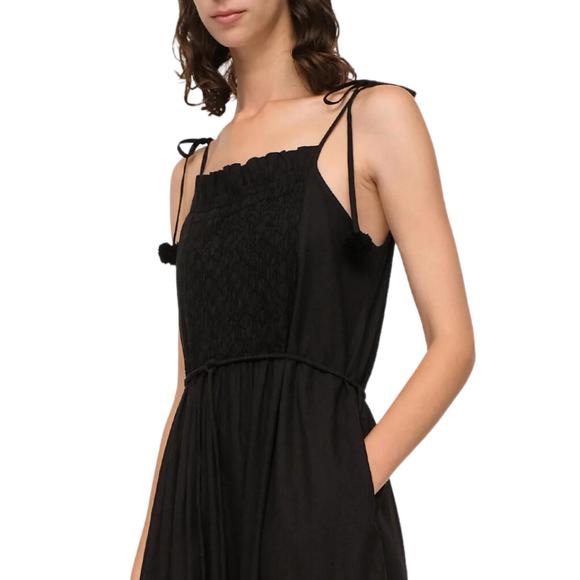 NEW SEA willa smocked dress in black - Picture 4 of 4